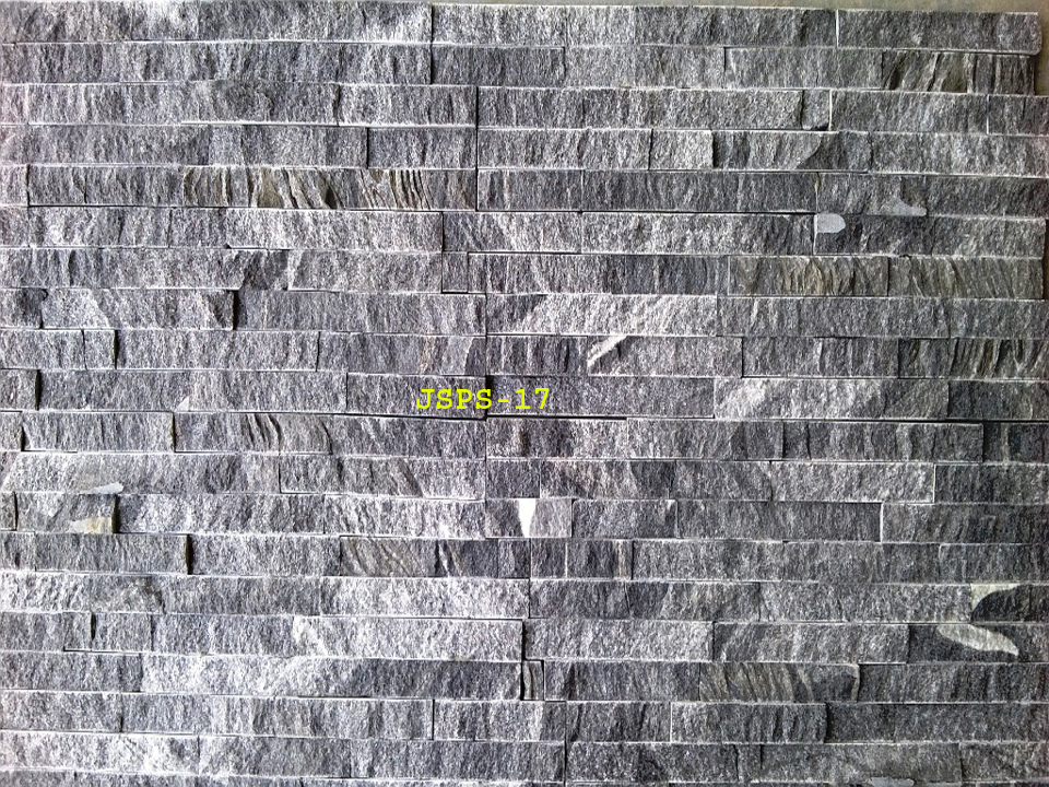 Black Marble Stacked Stone Tiles with split finished